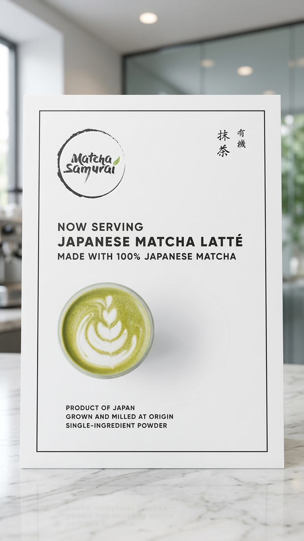 Matcha Samurai Counter Display Board